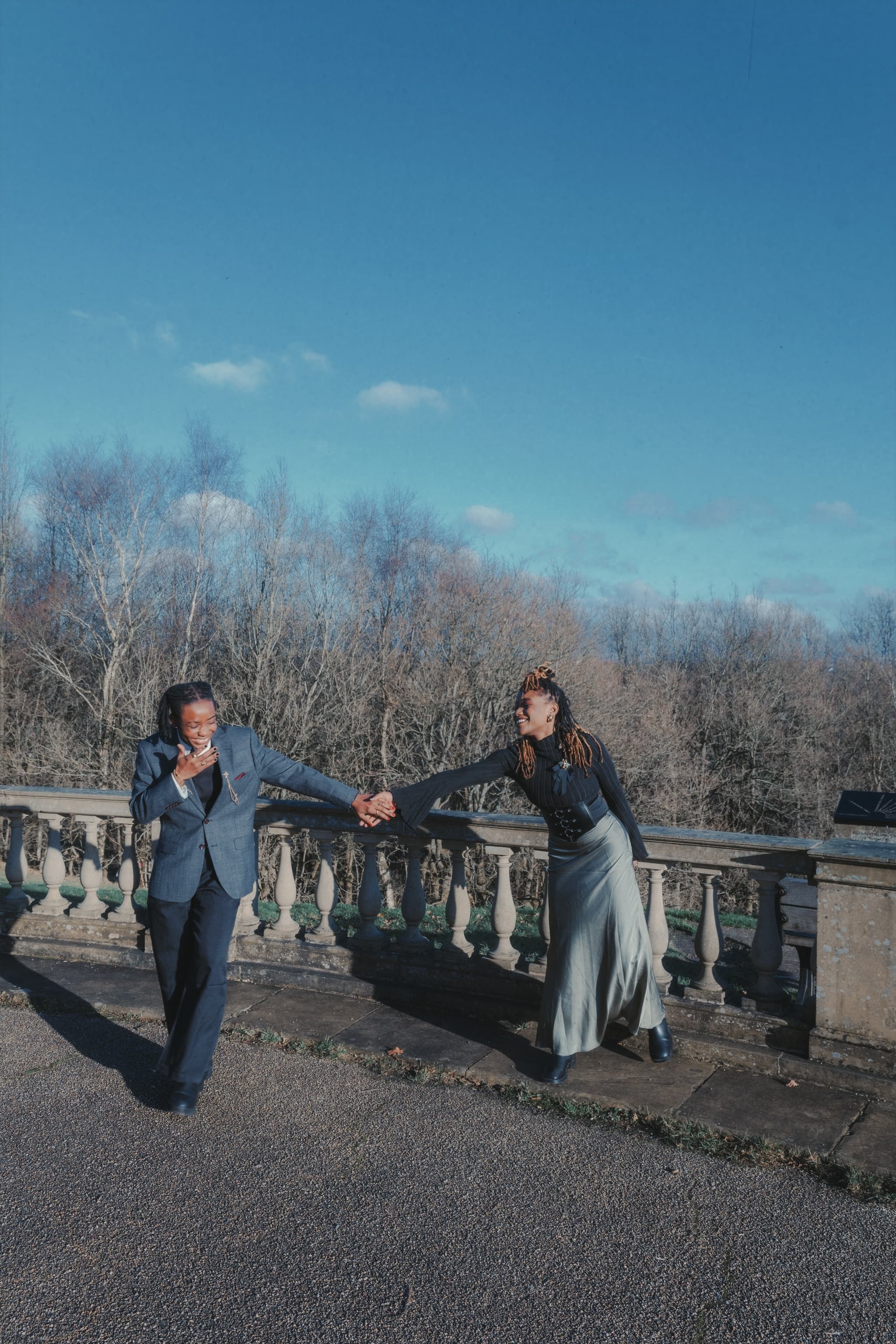 Hands intertwined on the wedding day